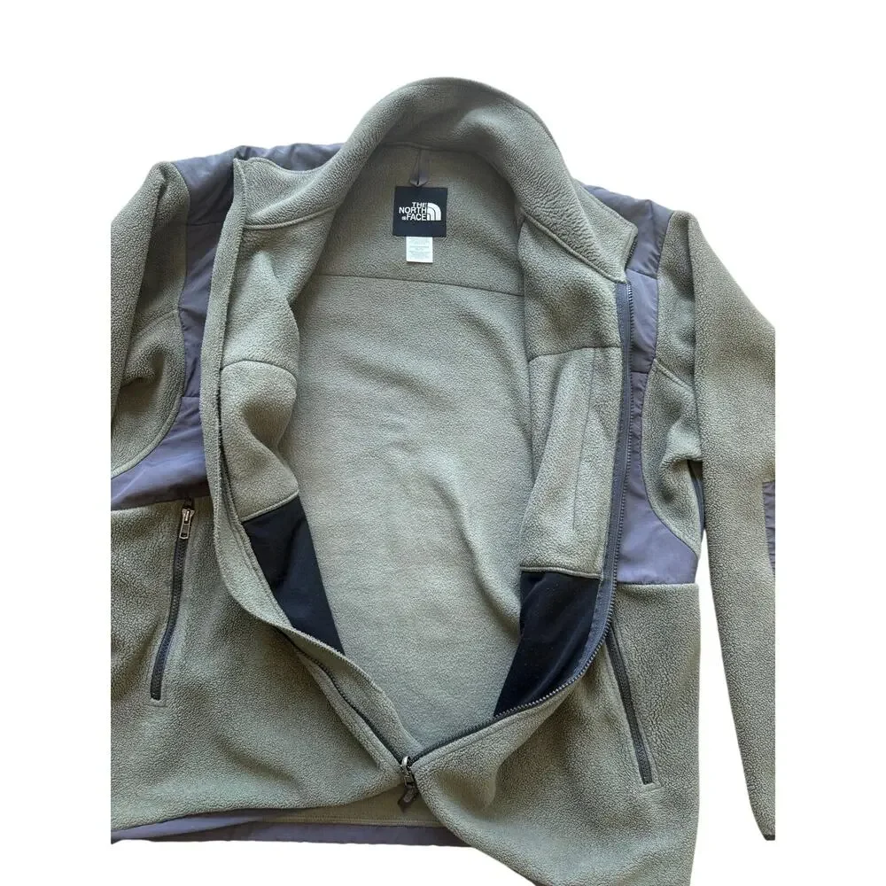 The North Face Denali Fleece Jacket Men XL Olive Green Dark Gray Full Zip